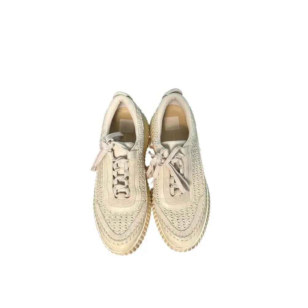 Dolce Vita Dolen sneakers in a cream woven knit material Size 10
